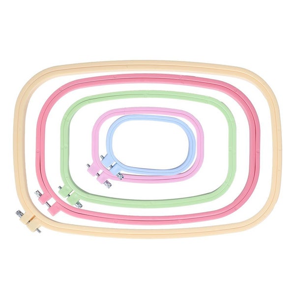 5Pcs Embroidery Hoops Square Cross-Stitch Hoop Carousel 2