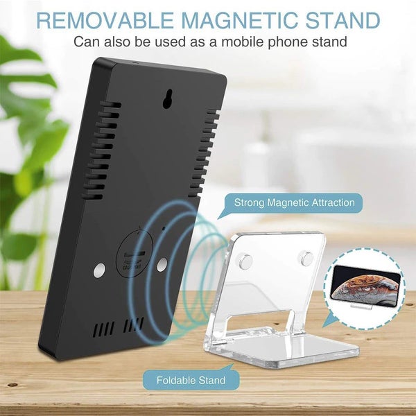 LED Mirror 6-inch Touch Button Alarm Clock Carousel 12
