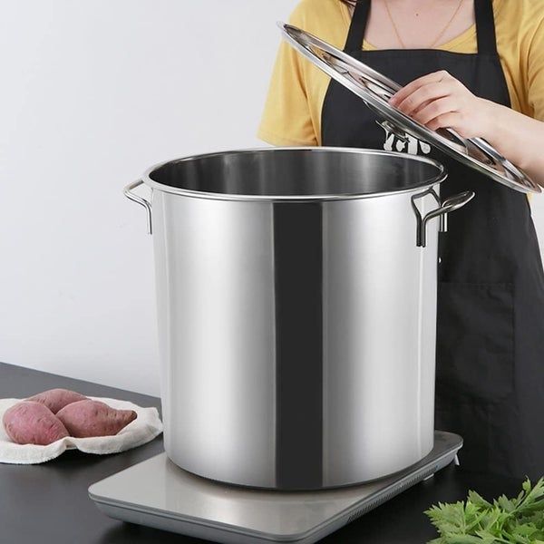 72L Heavy Duty Stock Pot 45cm Stainless Steel Pot With Lid Soup Pot Carousel 1