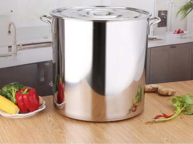 50L Heavy Duty Stock Pot 40cm Stainless Steel Pot With Lid Soup Pot Carousel 5