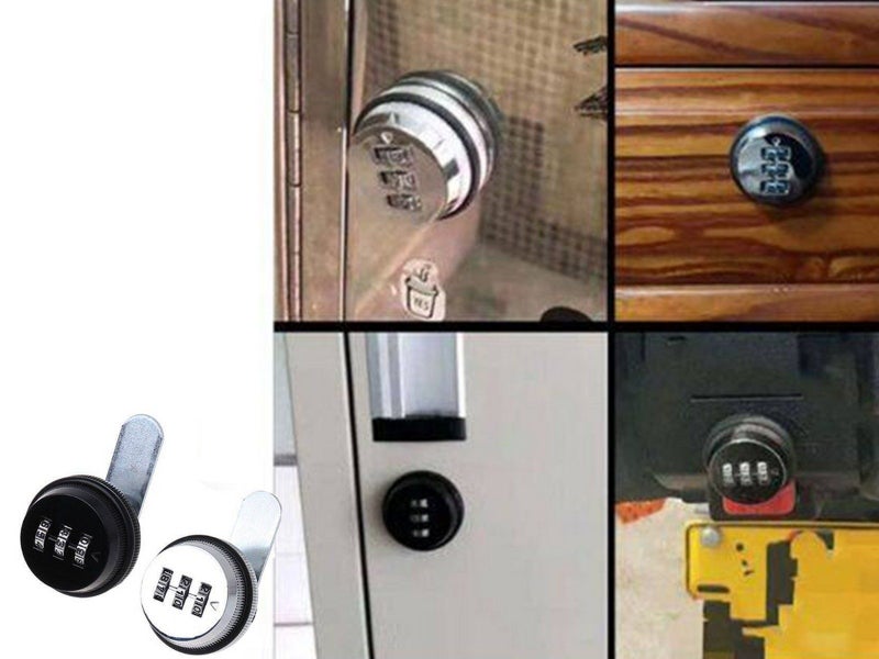 20mm 3 Digital Code Cam-Lock Cabinet Locker Keyless Security Lock Black Carousel 4