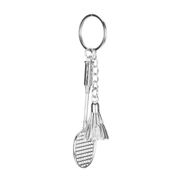 12Pcs Mini Metal Sports Keychain Badminton Racket Carousel 2