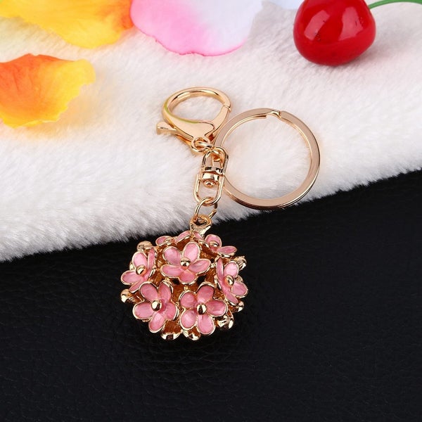 Cute Crystal Rhinestone Flower Keyring Keychain Carousel 2