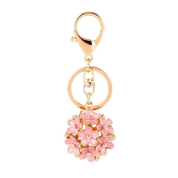 Cute Crystal Rhinestone Flower Keyring Keychain Carousel 5