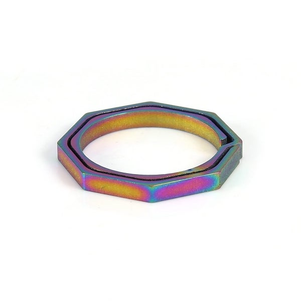 EDC Colorful Titanium Alloy Keyring Quickdraw Pocket Octagonal Ring Keychain Carousel 1