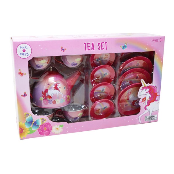PP Unicorn Butterfly 14 Piece Tin Tea Set Carousel 2