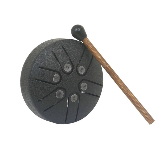 3 Inch 6-Tone Steel Tongue Drum Mini Hand Pan Drums with Drumsticks Carousel 1