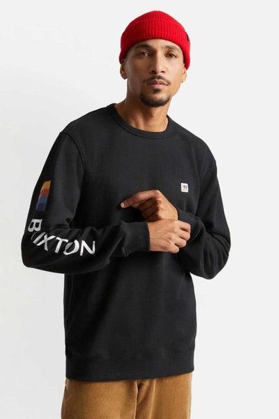 Brixton Mens Alton Crew in Black Carousel 1