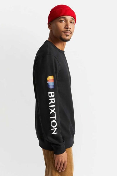 Brixton Mens Alton Crew in Black Carousel 2