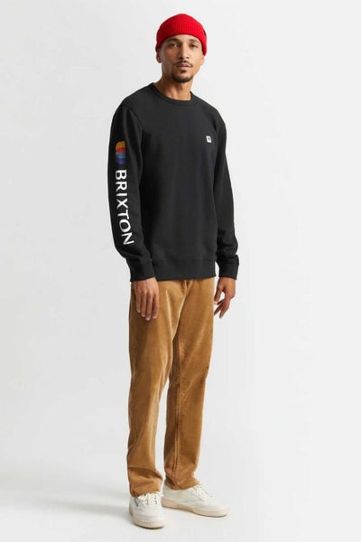 Brixton Mens Alton Crew in Black Carousel 4