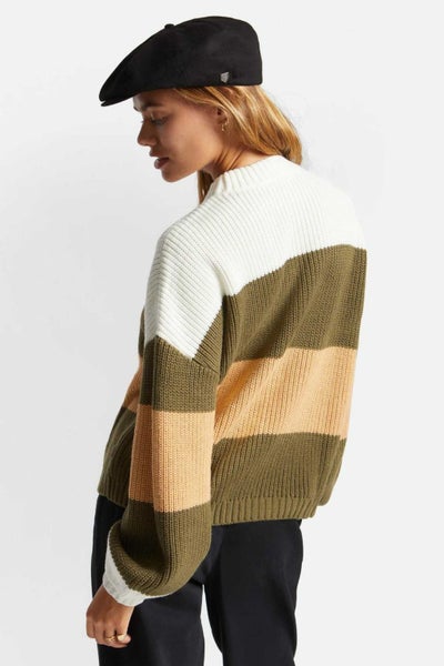 Brixton Womens Madero Sweater in Military Olive Carousel 2