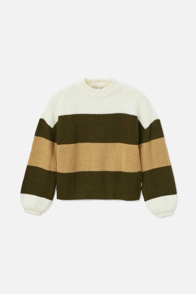 Brixton Womens Madero Sweater in Military Olive Carousel 5