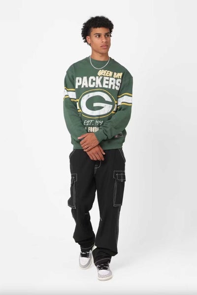 Majestic NFL Green Bay Packers Stripe Crest Crew Unisex Carousel 4