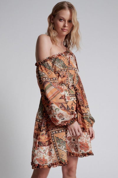 One Teaspoon - Bazaar Paisley One Shoulder Dress Carousel 1