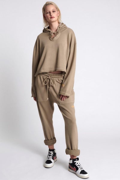 One Teaspoon - OTS Warm Sand Cropped Voyager Hoody Carousel 2
