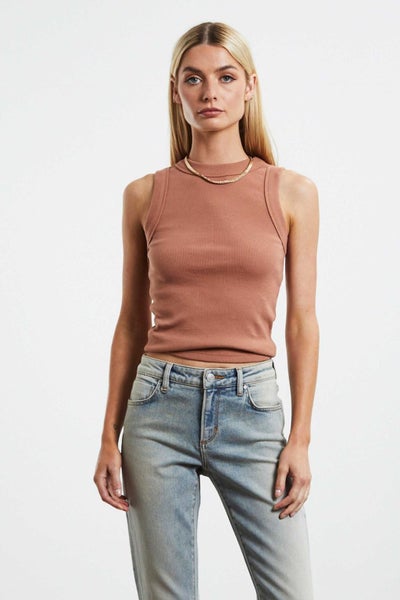 Neuw Jonesy Singlet in Terracotta Carousel 1