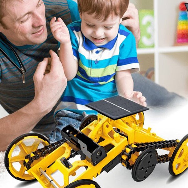 Electric Engineering DIY Blocks Solar Powered STEM Educational Toy Vehicle Carousel 10