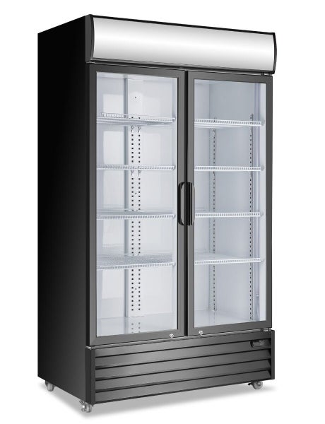 1000L Commercial Display Fridge – Double Glass Door | In Stock NZ P1000WB-A