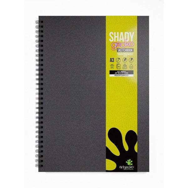 Artgecko Shady Sketchbook A3 80 Pages 40 Sheets 200gsm Black Toned Card Carousel 1