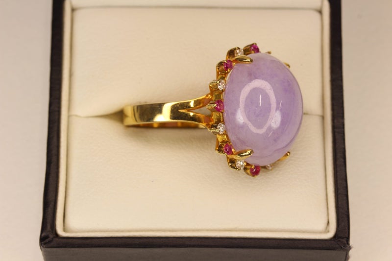 Natural 22.75CT Purple Jadeite 14ct Gold ring Carousel 2