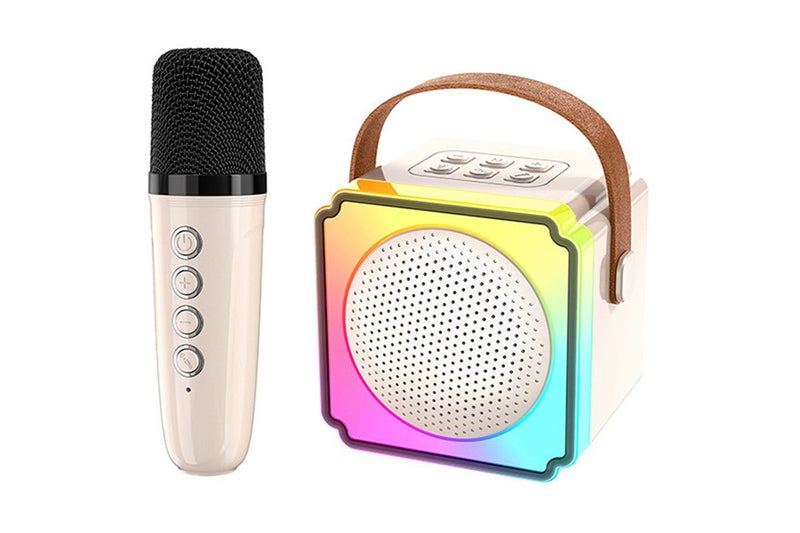Mini Karaoke Machine Portable Bluetooth Speaker With Wireless Microphones Carousel 10