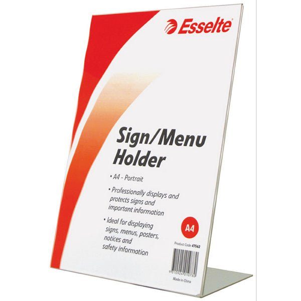 Esselte A4 Menu / Sign Holder Slanted Portrait Carousel 1