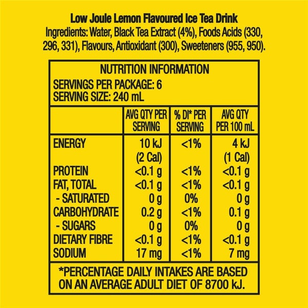 Lipton Iced Tea No Sugar Lemon Cans 240ml X 6 Pack Carousel 2