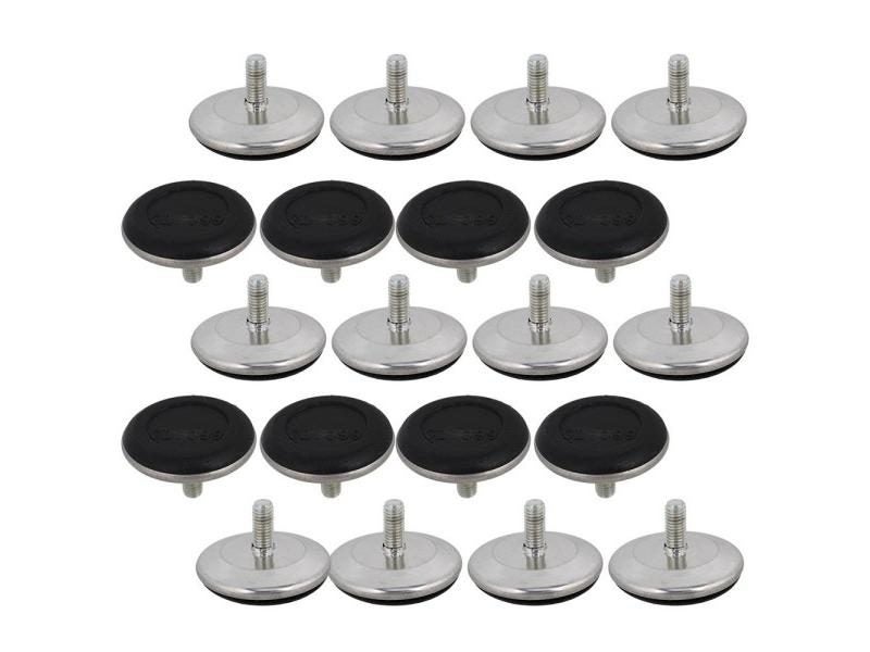 Black 50mm Dia Base M8 X 20mm Adjustable Furniture Leg Table Leveling Feet Pad Carousel 1