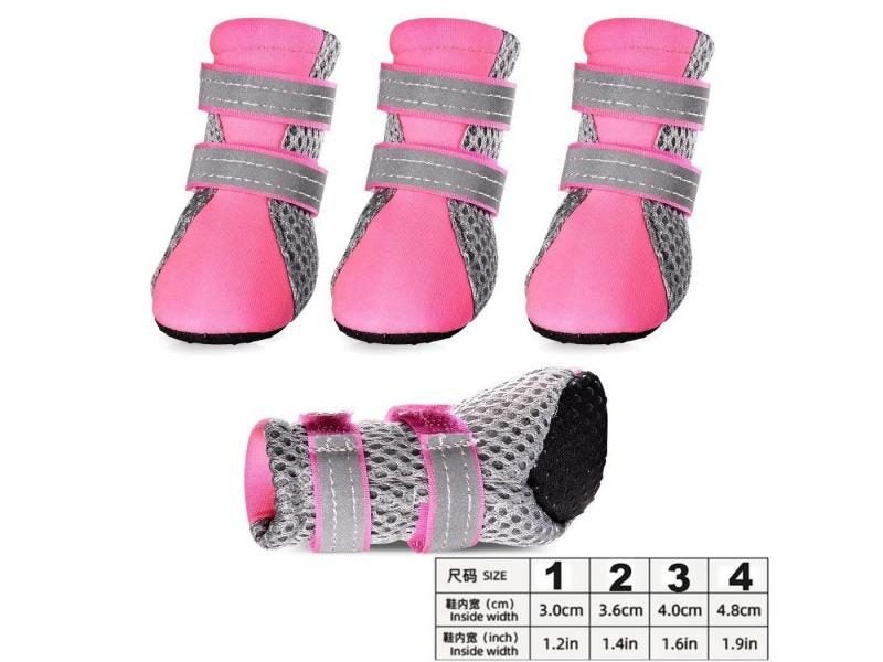 4pcs Winter Pet Dog Shoes Anti-slip Snow Boots Paw Protector Warm Reflective Carousel 1