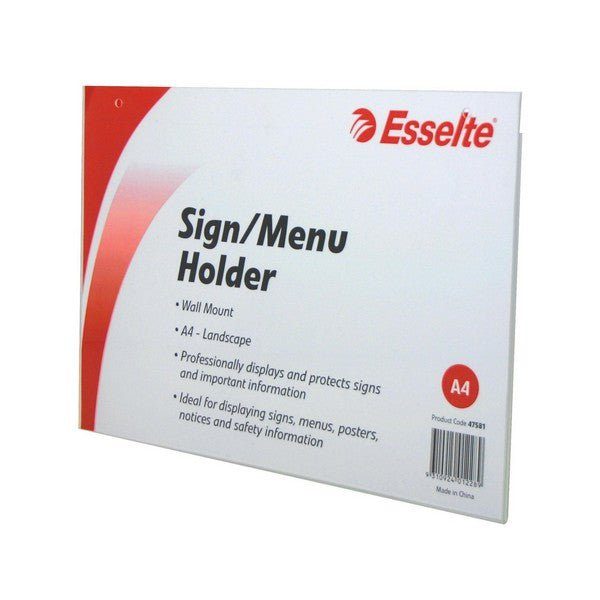 Esselte A4 Wall Sign / Menu Holder - Landscape Carousel 1