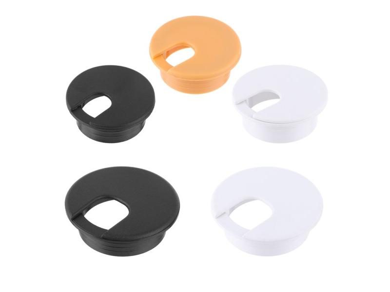 35 50mm Black White Plastic Cable Clamp For Desk Table Carousel 2