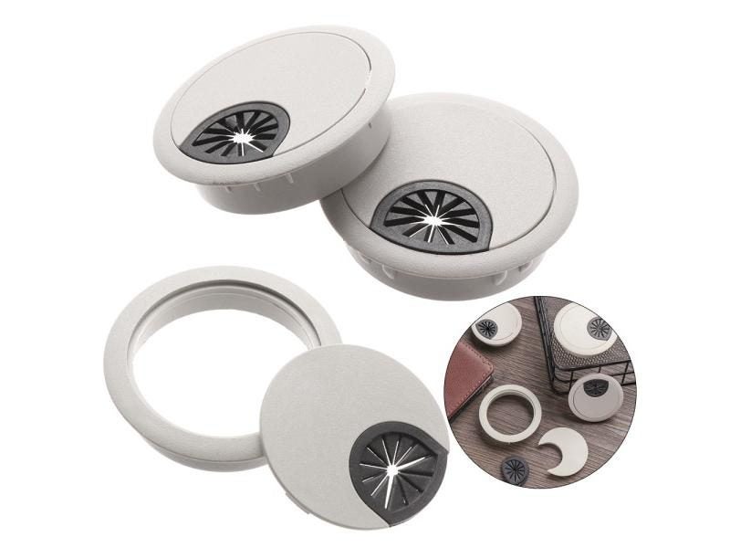 Practical Hardware Round PC Computer Desk Plastic Grommet Cable Hole Covers Carousel 1