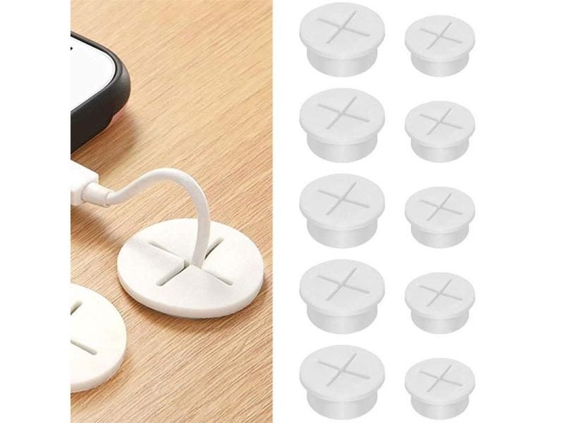Round Silicone Cable Cord Grommet For Desktop Cable Pass Carousel 2