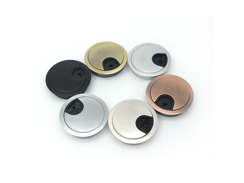 2 Piece Zinc Alloy Round Table Hole Cover For 50 53 60 80mm Cable Grommet Carousel 2