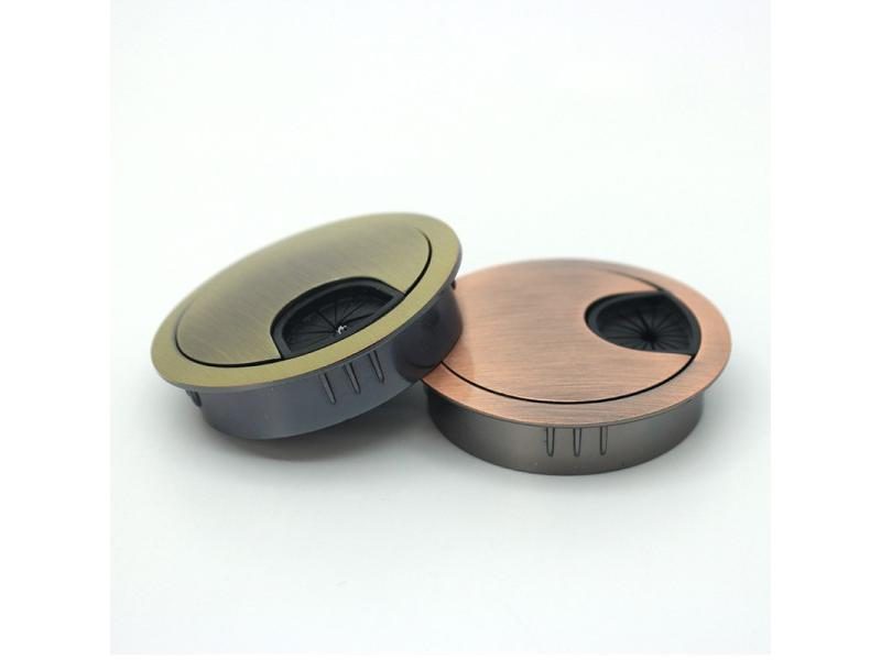 2 Piece Zinc Alloy Round Table Hole Cover For 50 53 60 80mm Cable Grommet Carousel 1