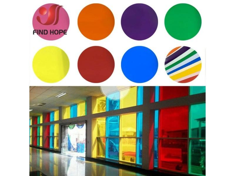 Transparent Window Film Multicolor Solar Tint Self Adhesive Stain Glass Decor Carousel 2