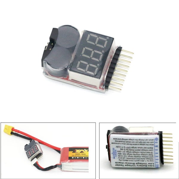 Lipo Battery Voltage Tester volt meter monitor buzzer Alarm 1-8s Carousel 1