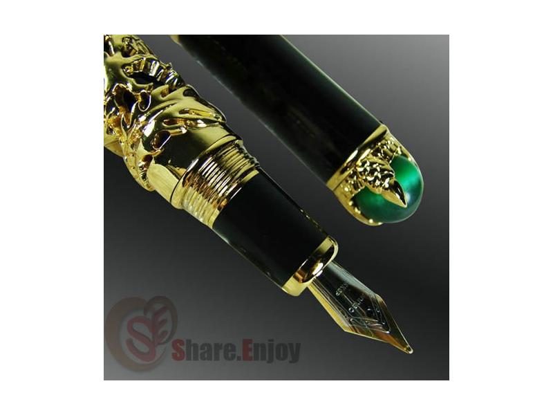 18KGP NIB JINHAO GOLDEN DRAGON KING PLAY PEARL PEN FOR OFFICE BUSINESS GIFT Carousel 2