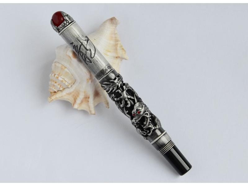 18KGP NIB JINHAO GOLDEN DRAGON KING PLAY PEARL PEN FOR OFFICE BUSINESS GIFT Carousel 1