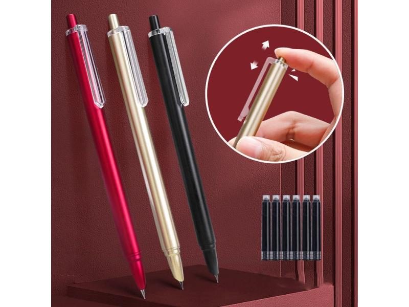 Press Fountain Pen Plastic Ink Pen Converter Filler Hooded FNib Office Supplies Carousel 2