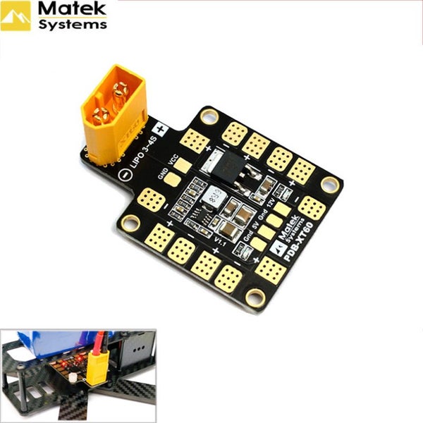 Matek Systems PDB XT60 W/ BEC 5V & 12V 2oz Copper For RC Carousel 1