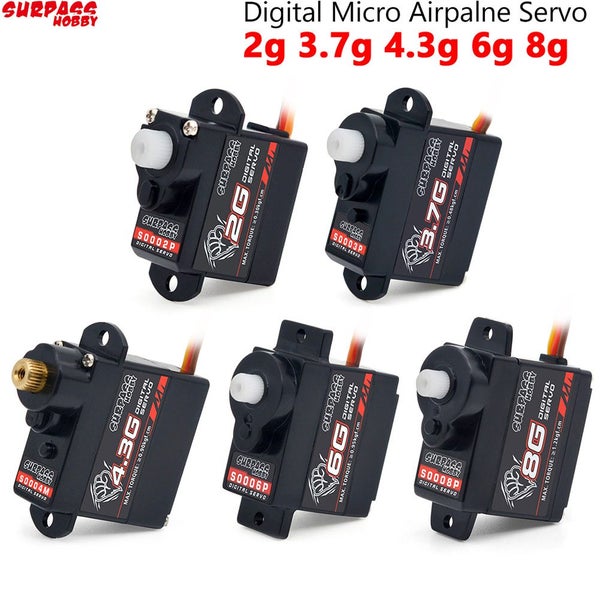 Surpass Hobby 2g 3.7g 4.3g 6g 8g Micro Digital Mini Servo Metal and Carousel 2