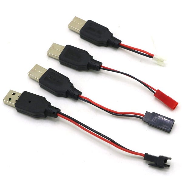 Charging 3.7V Lithium Battery Charger Cable USB to JST /SM / futaba Carousel 2
