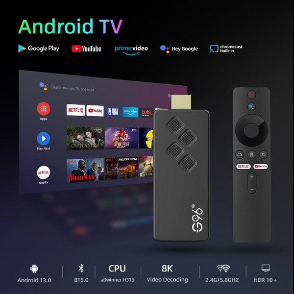 G96 H313 2GB RAM 8GB ROM Stick Tv 4k android 13.0 ATV UI BT voice Carousel 2