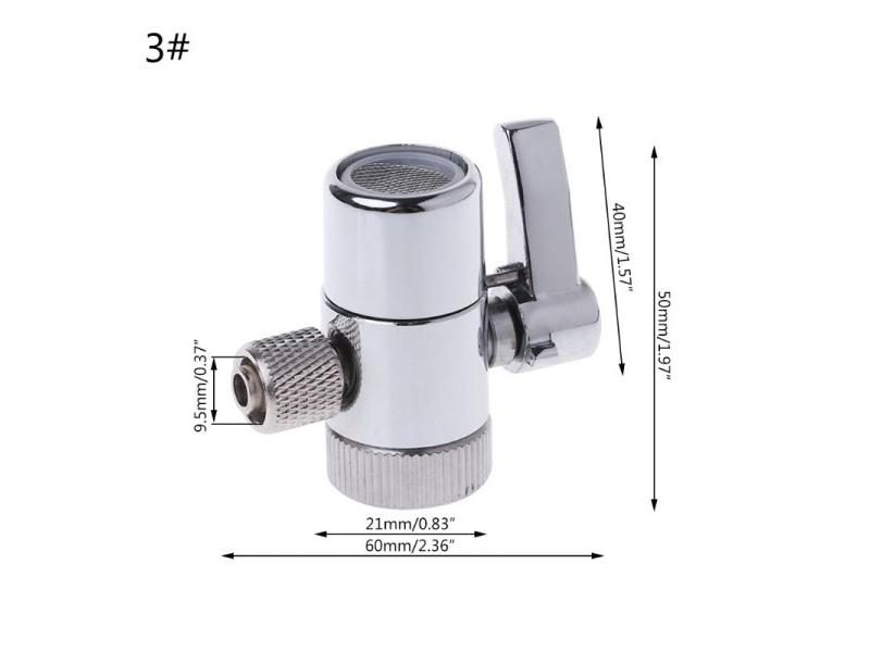 Water Filter Faucet Diverter Valve Ro System 1/4" 2.5/8" 3/8" Tube Connector Carousel 1