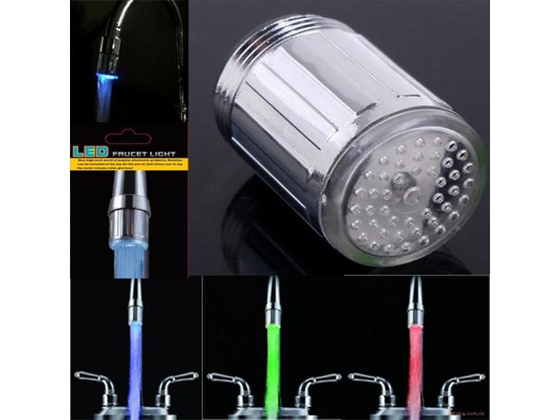3 Colors RGB Glow Temperature Sensor Shower LED Faucet Light Water Shower Head Carousel 1
