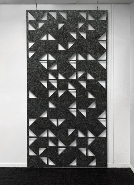Geometric Hanging Acoustic Screen - Dark Grey Carousel 1