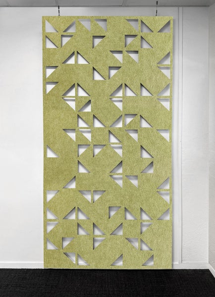 Geometric Hanging Acoustic Screen - Sage Carousel 1