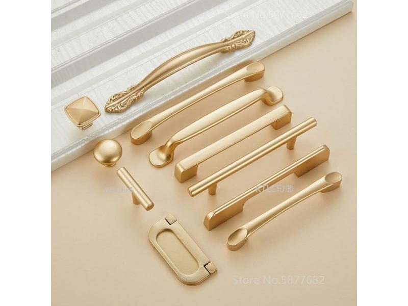 Kitchen Cupboard Knob Square U Type Gold Cabinet Hardware Carousel 2