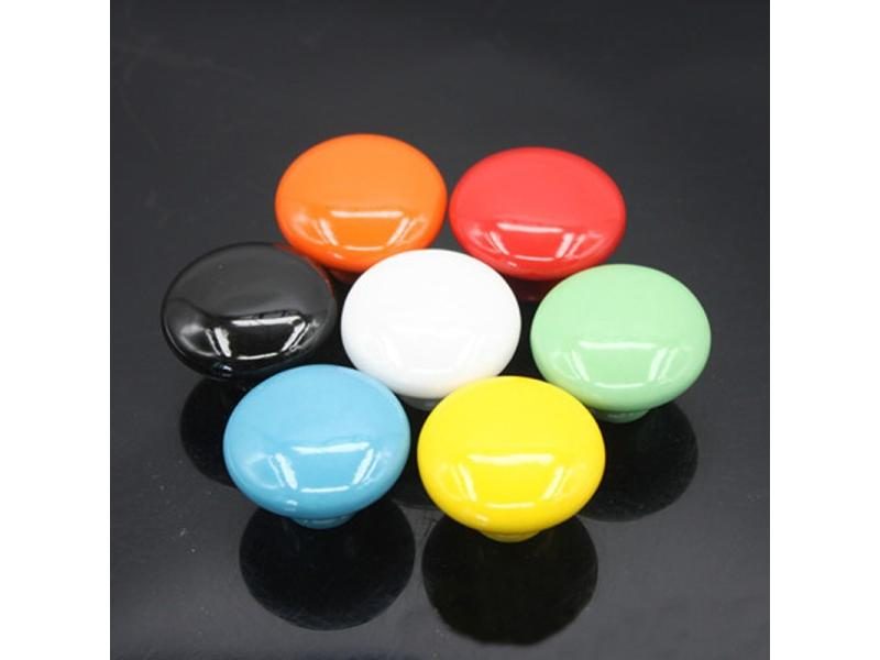 39.5mm Colorful Ceramic Door Handle Round Cabinet Knob Furniture Accessory Carousel 1